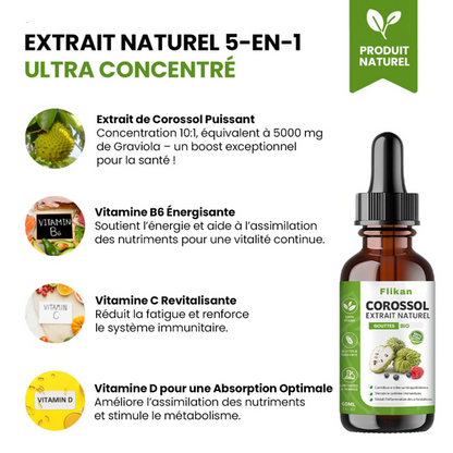 Extrait de gouttes de corossol 100% bio